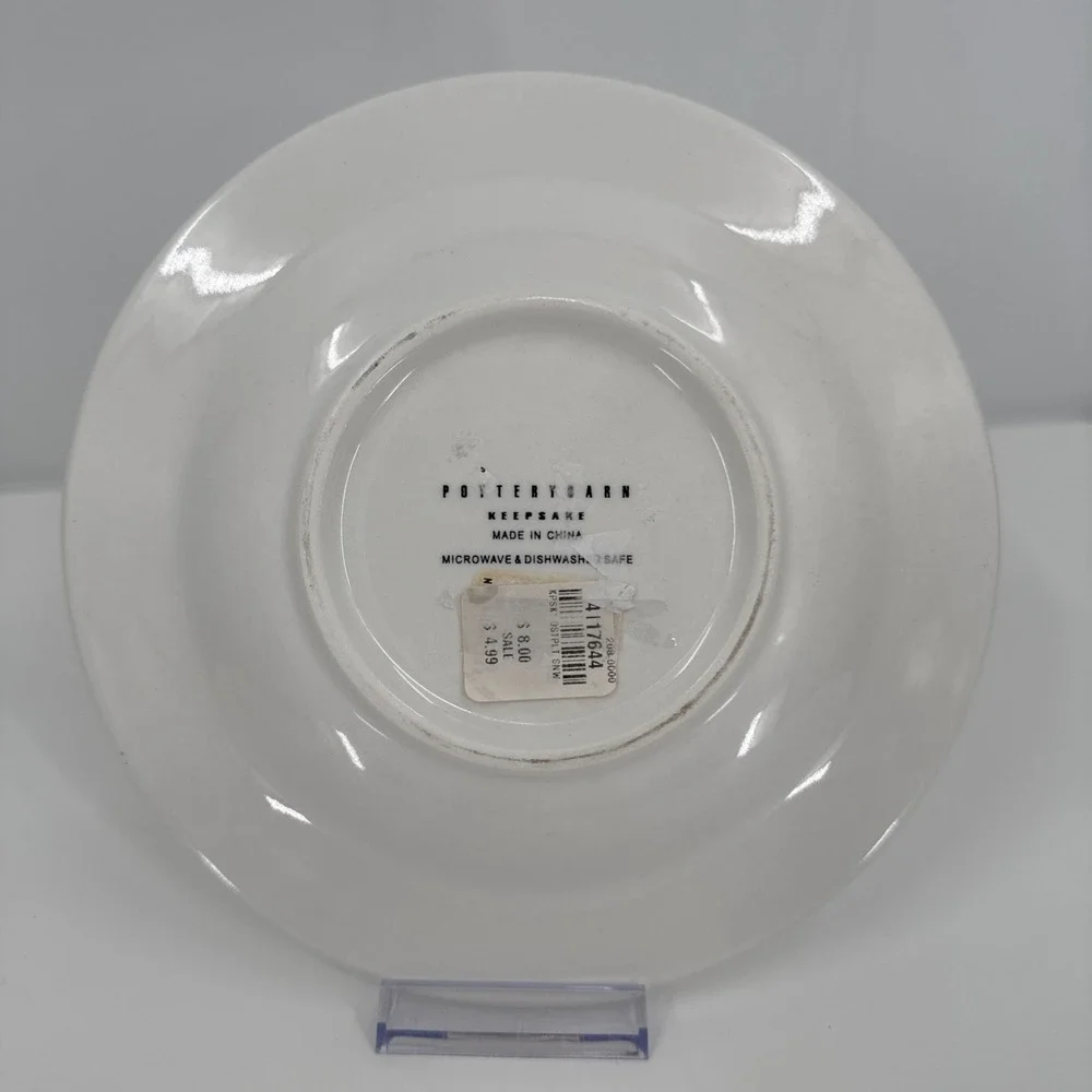 Pottery Barn KEEPSAKE SNOWFLAKE Desert Plate‎ ~ 8.25